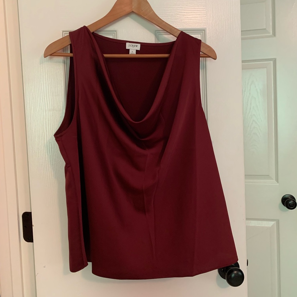 J. Crew women’s burgundy sleeveless blouse